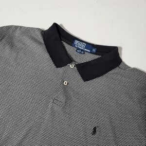 Polo Ralph Lauren Men's Regular Fit Black/White Striped Polo Shirt Size XL